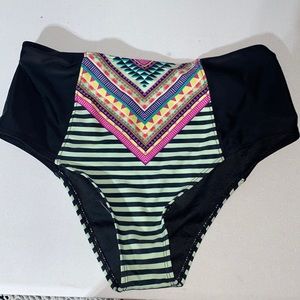 High waisted fun tribal bikini bottoms